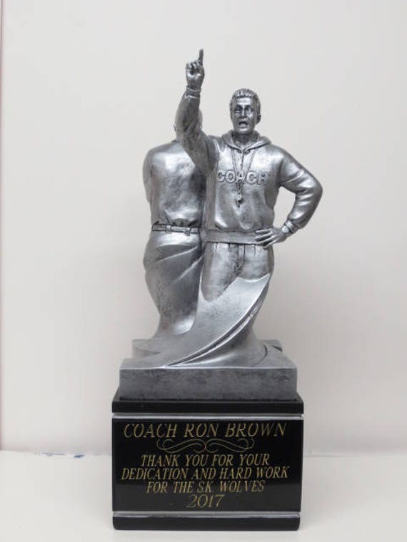 Coach Trophy Coaches Trophies Double Action Sports Award Thank Etsy