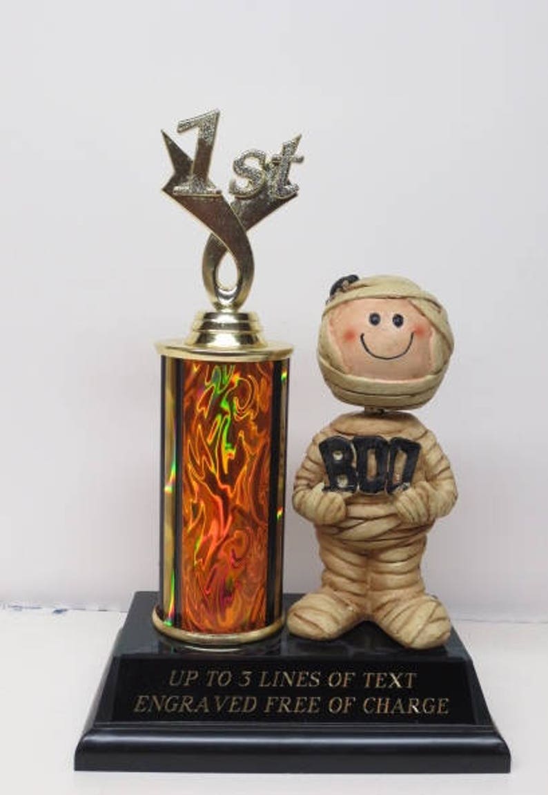 Halloween Trophy Trophies Set of THREE Trophy Pumpkin Carving Contest Best Costume Winner Trunk or Treat Halloween Decor Scariest Costume
