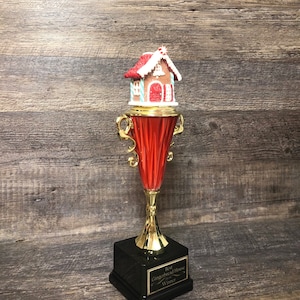 Gingerbread Decorating Trophy Cookie Bake Off Ugliest Ugly Sweater Contest Family Christmas Trophy Winner Christmas Decor Holiday Decor