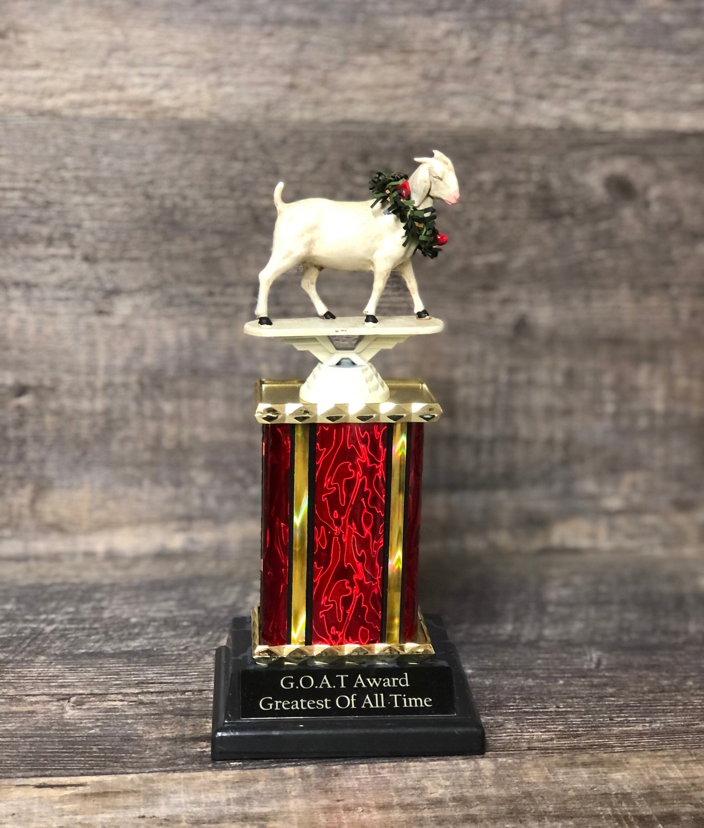 GOAT - Greatest of all time Award on Round Base Fantasy Football