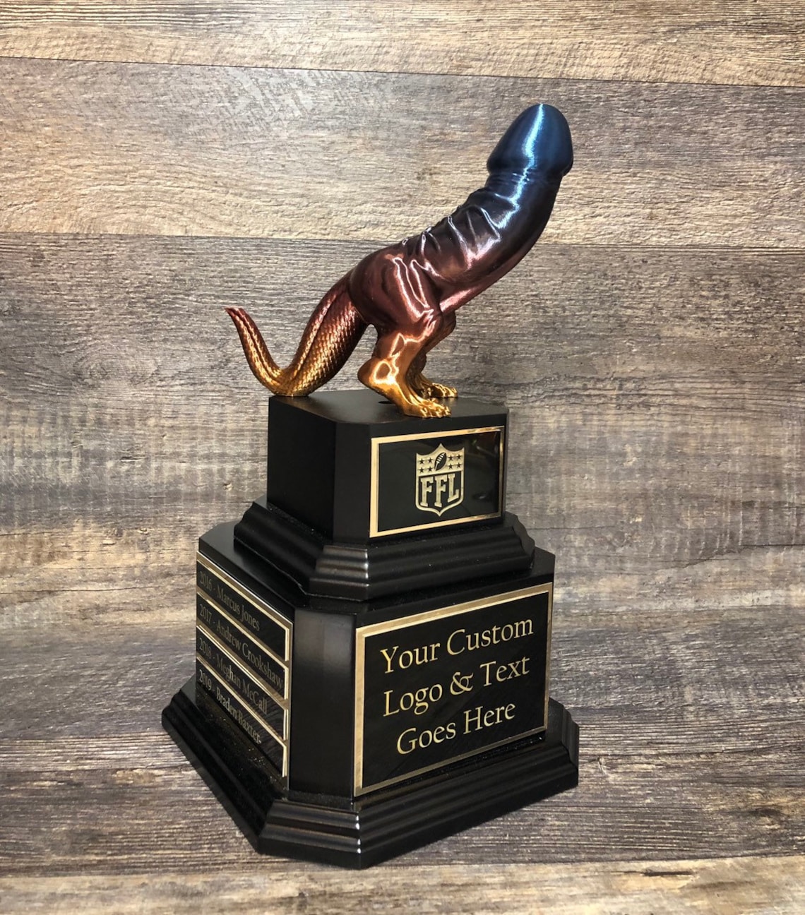 XL Fantasy Football LOSER Trophy Funny Dickasaurus Perpetual Etsy