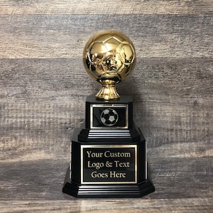 Soccer Trophy Fantasy Soccer Football League Trophy Shiny Gold Soccer Ball 6 or 12 Year Perpetual Championship League Award