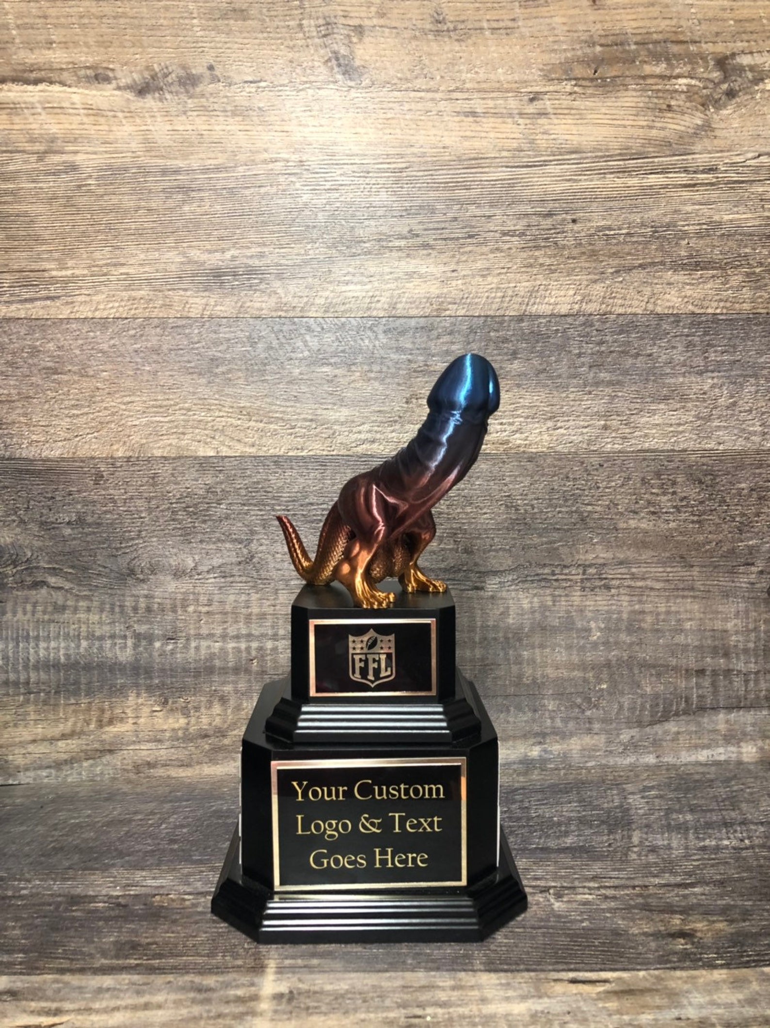 XL Fantasy Football LOSER Trophy Funny Dickasaurus Perpetual Etsy