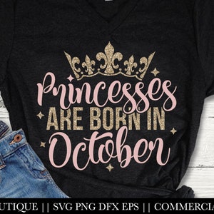 EPS.JPG Vector ClipArt Cutting Circuit Design T-shirt Real Queens Born in October Pretty Girl SVG