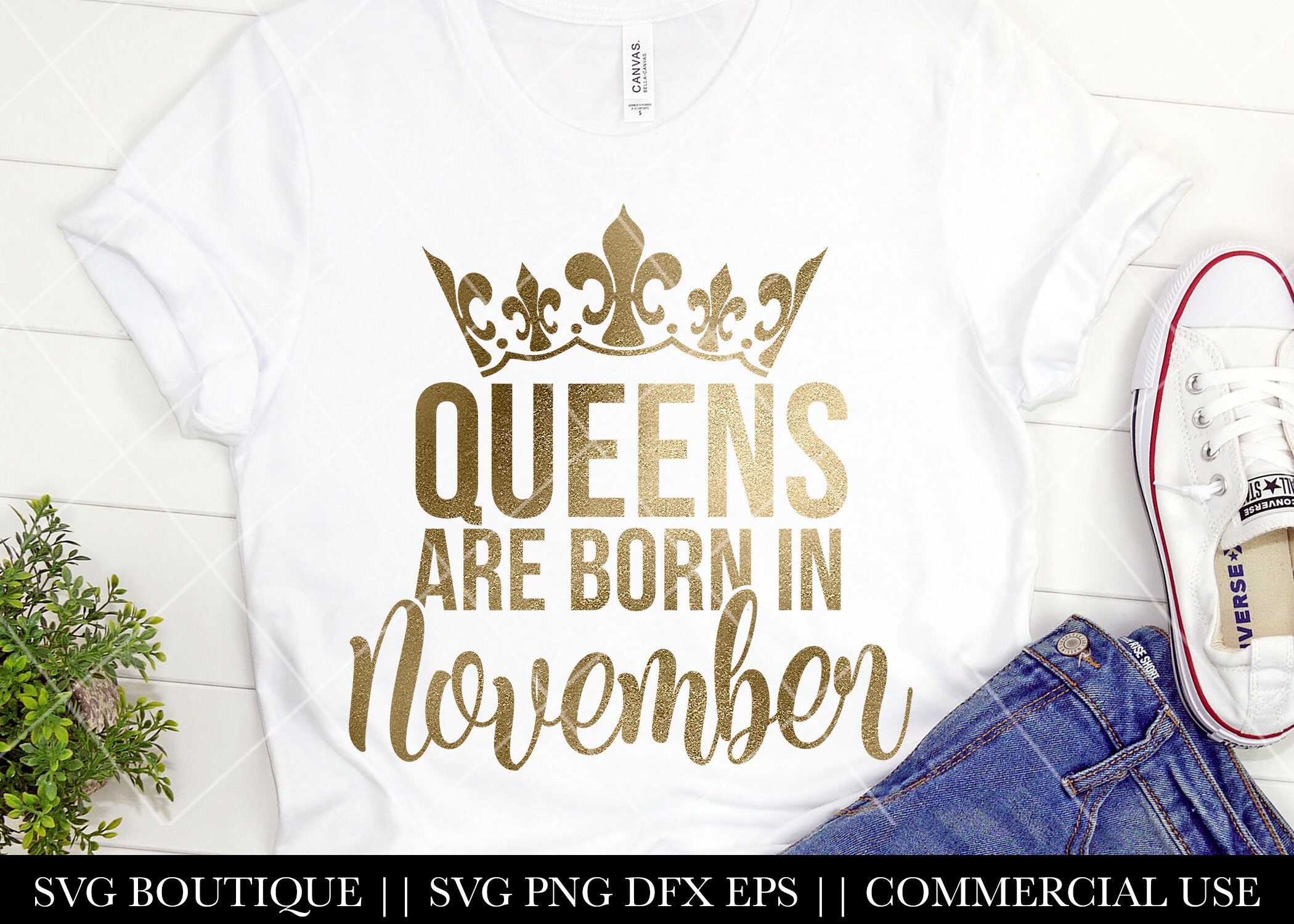 Queens Are Born In November SVG November Birthday SVG | Etsy