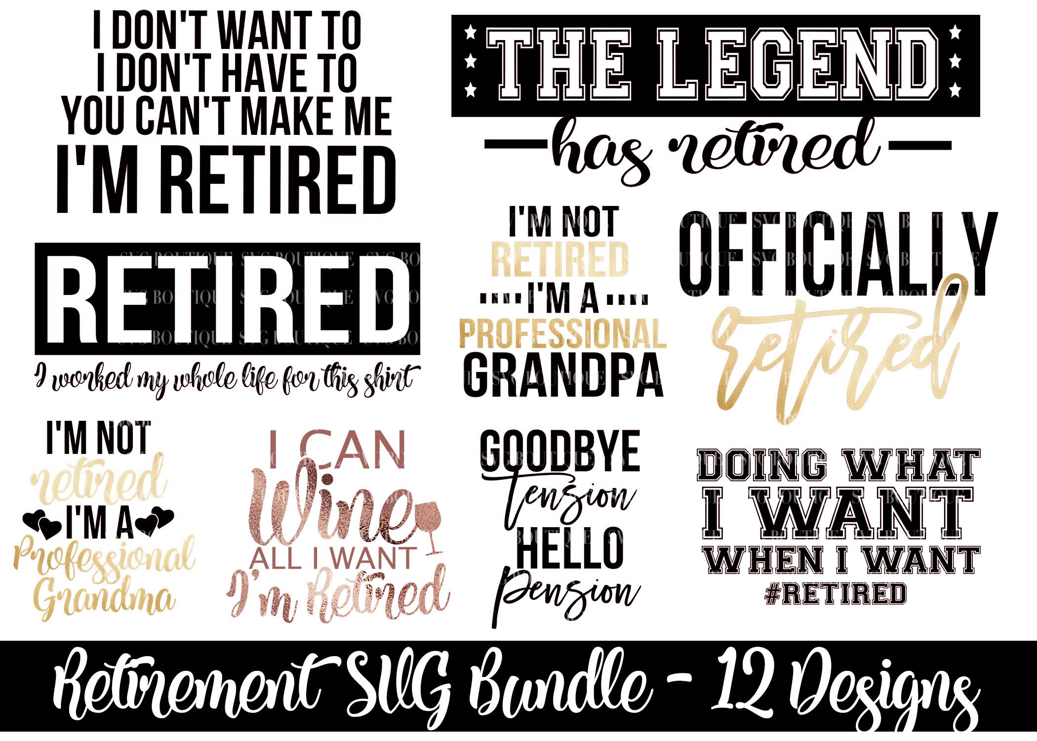 Download Retired SVG Files Retired SVG Bundle Retirement Cut Files ...
