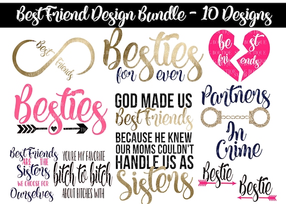 Best Friend SVG Bundle Friend Cut File Bundle Best Friend ...