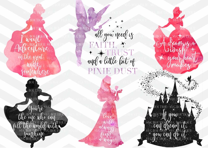 Download Princess SVG Bundle Cut File Bundle Glass Slipper Fairy | Etsy