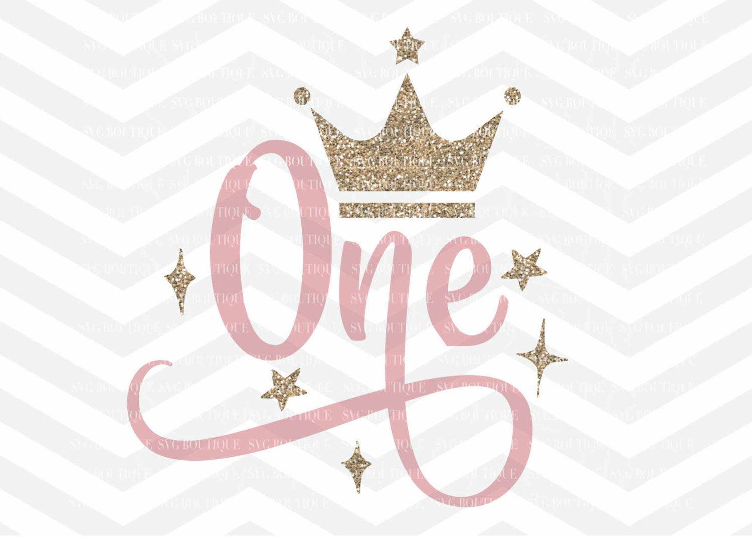 Download First Birthday SVG One SVG File Baby Girl Crown Number | Etsy