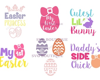 Easter SVG Bundle, Bunny Easter Clipart, Easter Monogram, Rabbit, Easter Egg, Vector, Cutting File, Silhouette, Clip Art, Dfx, Cut File