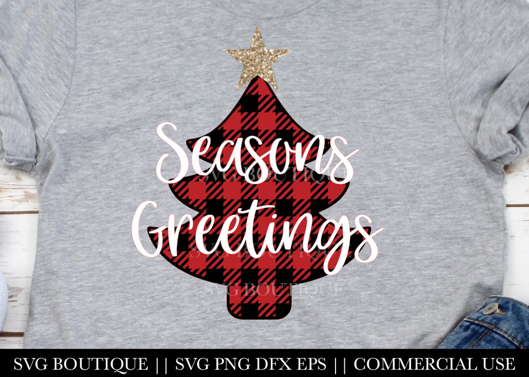 Seasons Greetings SVG, Buffalo Plaid Christmas SVG, Merry Svg ...