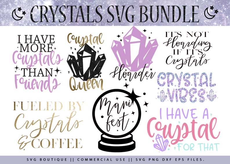 Download Crystals SVG Bundle Crystal Quotes Bundle Zen Yoga Funny ...