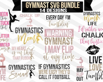 Gymnastics SVG, Gymnastics SVG Bundle, SVG Bundles, Gymnast Cut File, For Silhouette, Cricut, Gymnastics Quotes, Cut Files, Svg File