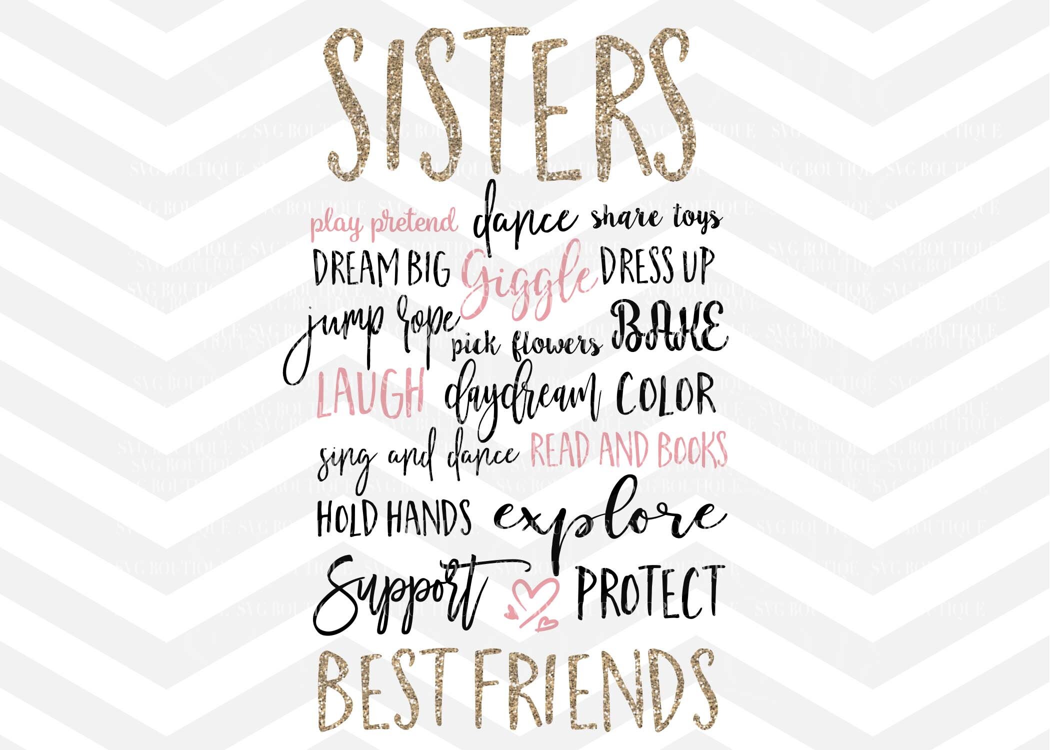 Download Sisters Sign SVG File Big Sister svg file Best Friends ...
