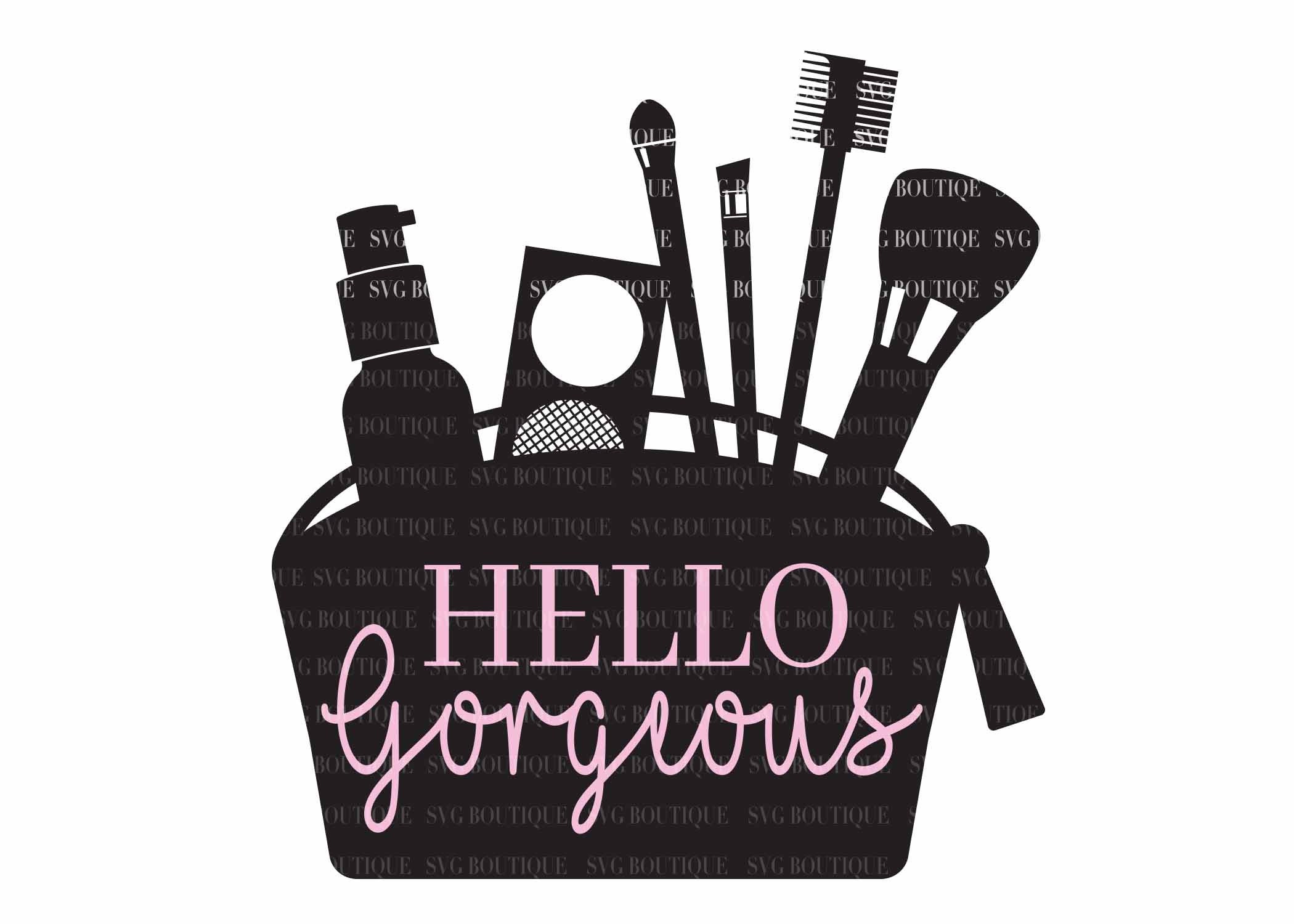 Hello SVG File Makeup SVG File Makeup Bag SVG Etsy