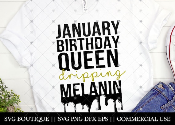 Download January Birthday Queen Svg Melanin Svg File Afro Queen Etsy