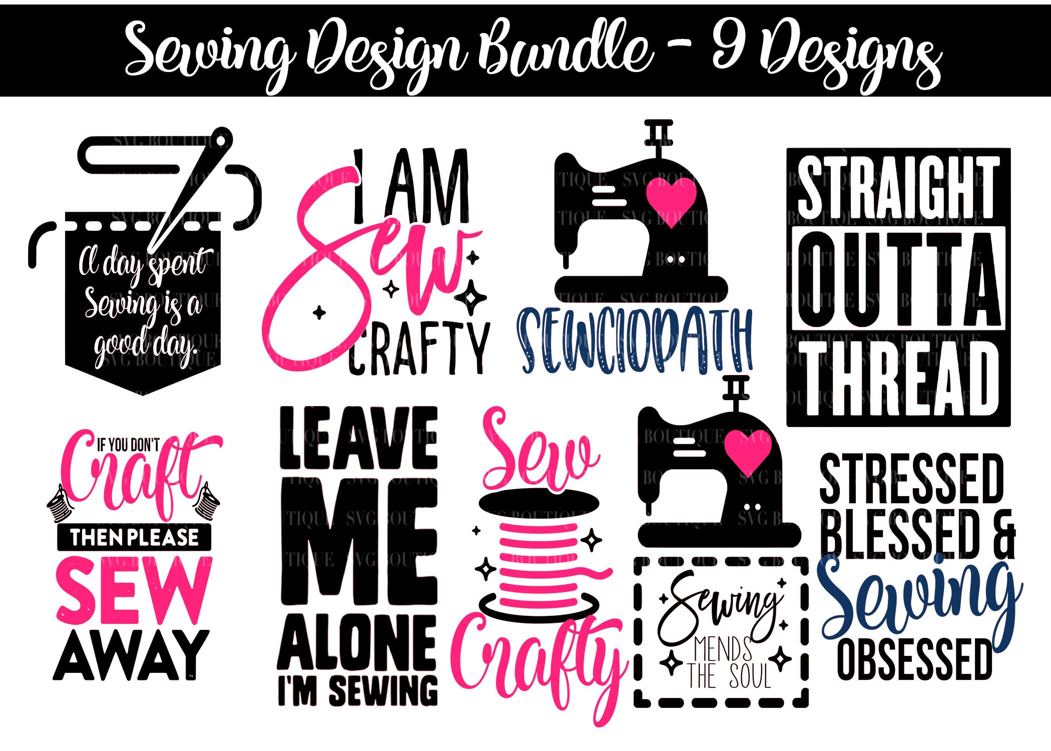 Download Sewing SVG Bundle For Silhouette Sewing SVG Files ...