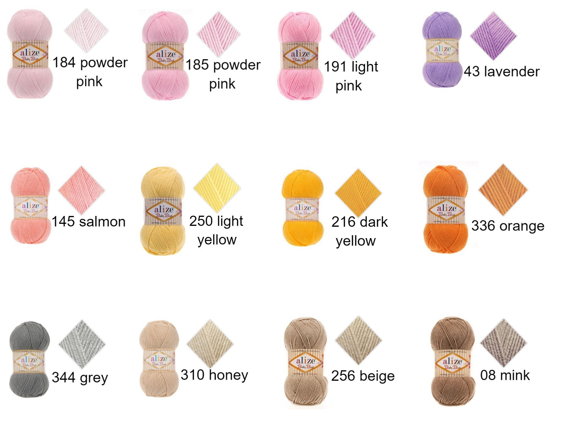 Alize BABY BEST Baby Yarn BAMBOO Yarnanti Pilling Yarn Etsy