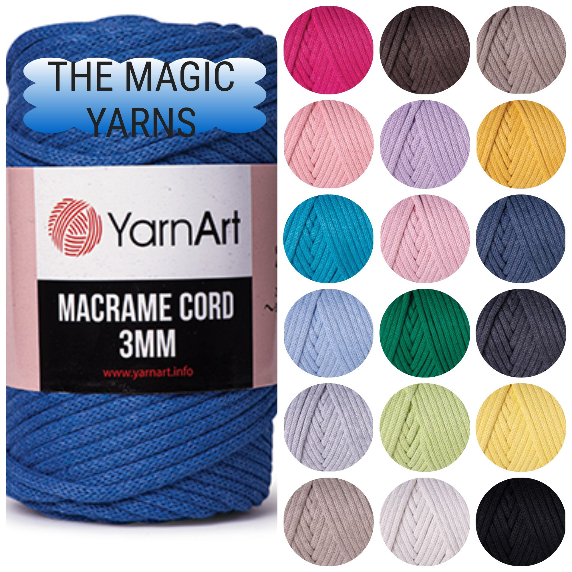 Yarn Art MACRAME CORD 3 mm Macrame cotton macrame rope Etsy