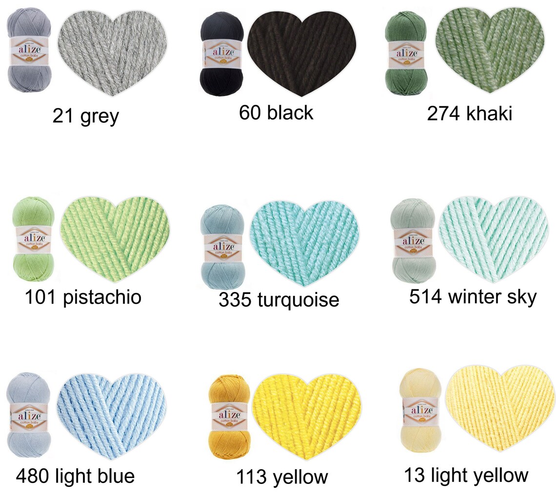 Alize COTTON BABY SOFT Baby Yarn Cotton Baby Yarn Dk Yarn Etsy