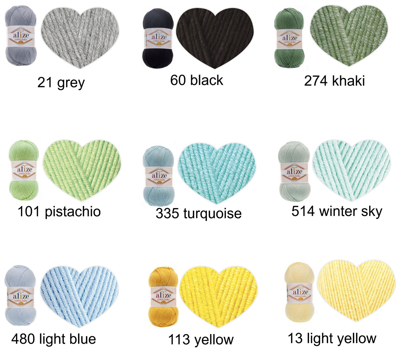 Alize COTTON BABY SOFT Baby Yarn Cotton Baby Yarn Dk Yarn Etsy