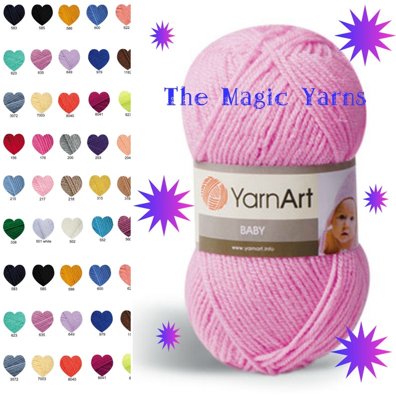 Baby Yarn Yarnart Baby Sport Weight Acrylic Soft Yarn Etsy