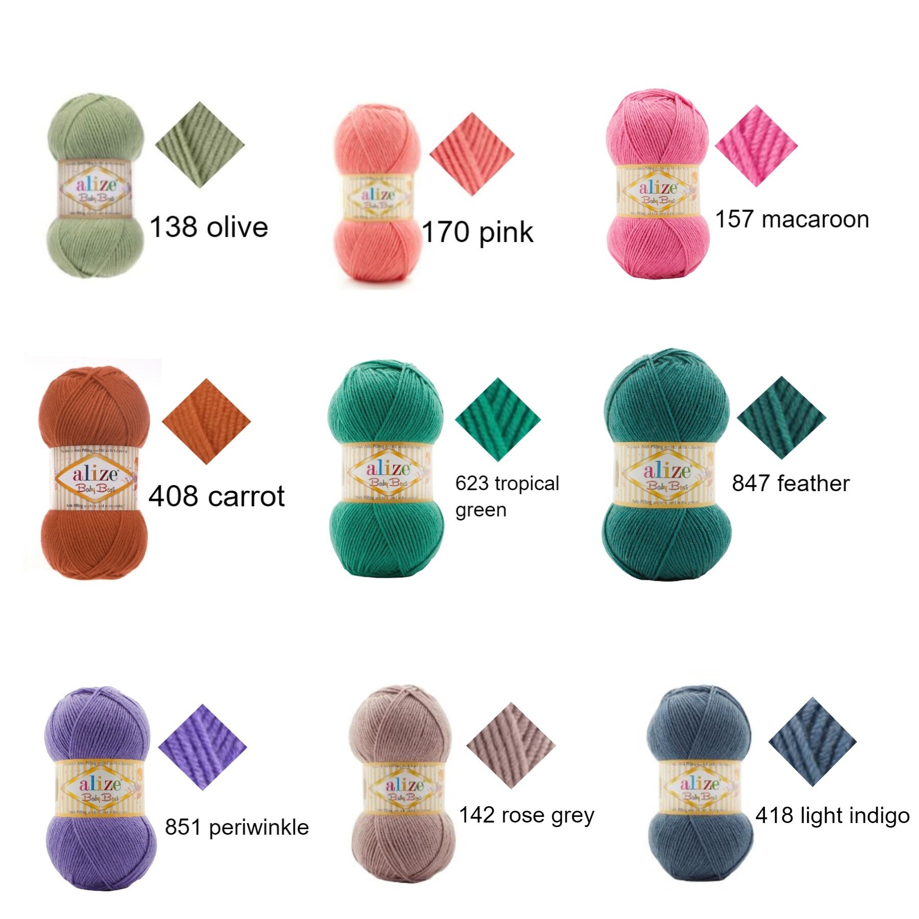 Alize BABY BEST Baby Yarn BAMBOO Yarnanti Pilling Yarn Etsy