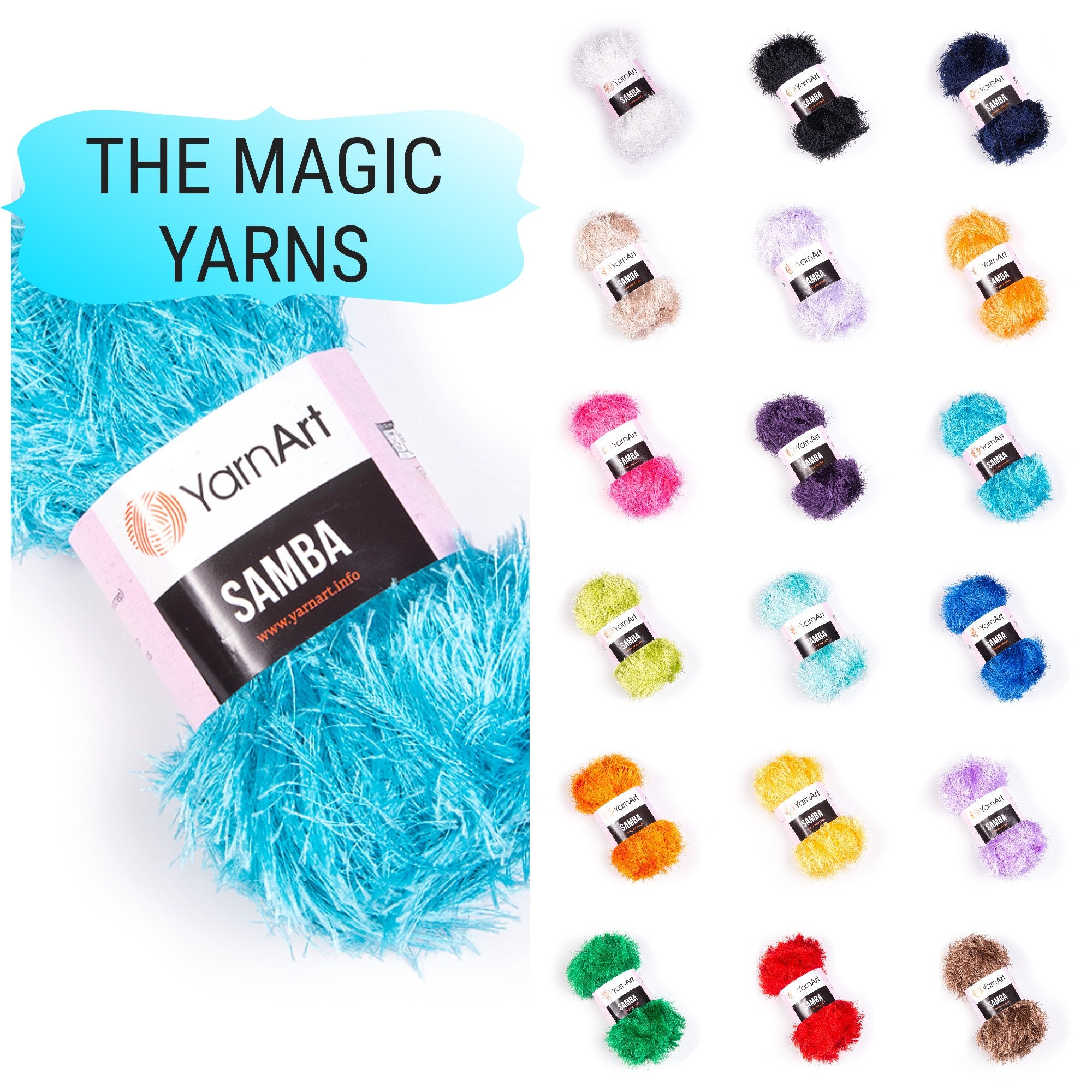 YarnArt Samba 100gr 150mt faux fur yarn for crochet knitting