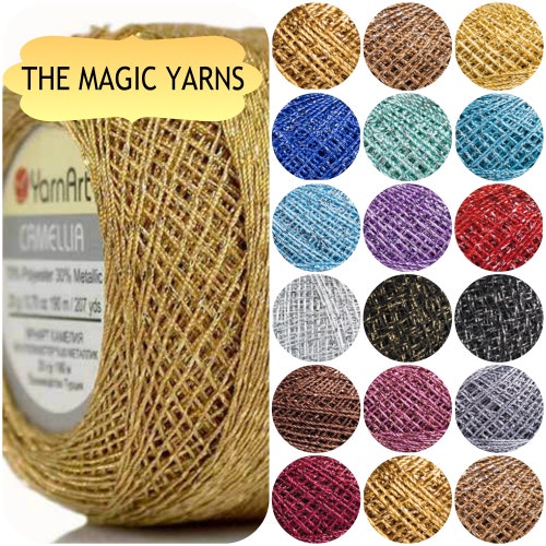 Camellia Yarnart Crochet Yarn Embroidery Thread Metallic Etsy