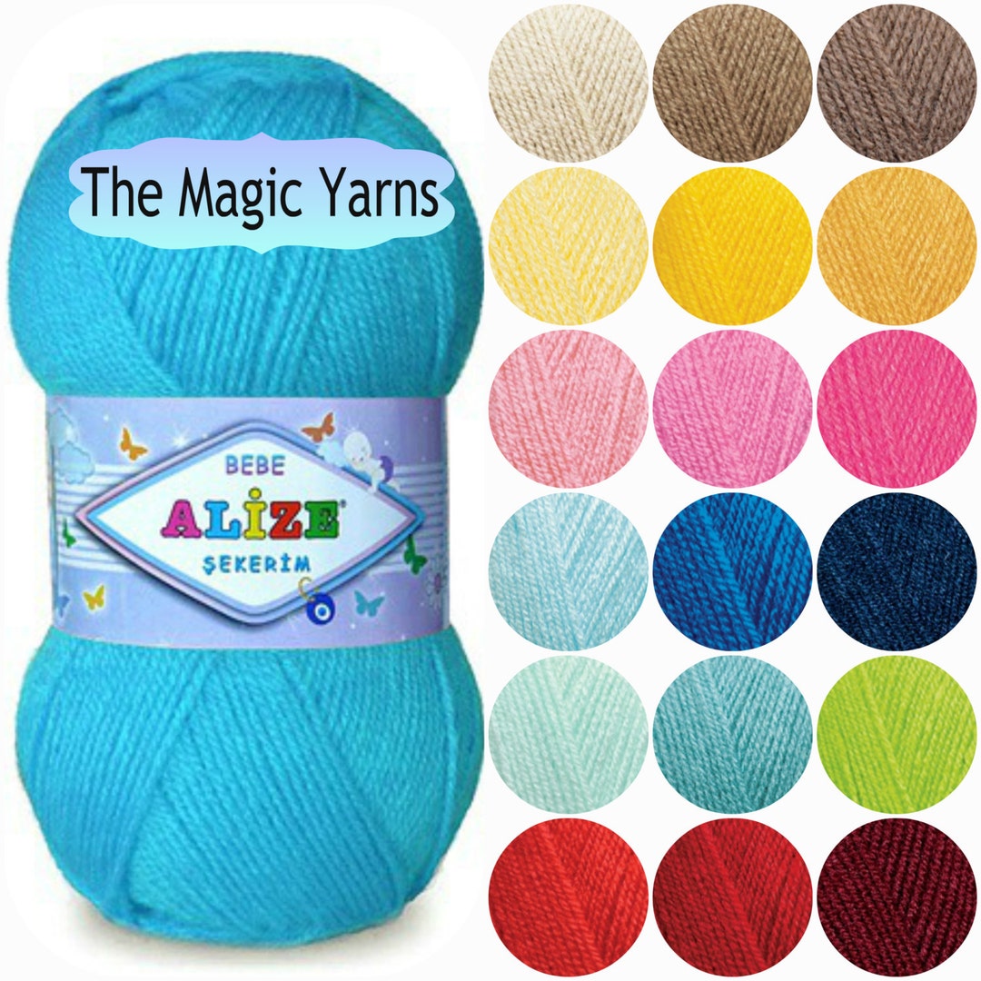 Alize Sekerim, Soft Acrylic Yarn, Baby Yarn, Baby Knitting Yarn, Baby