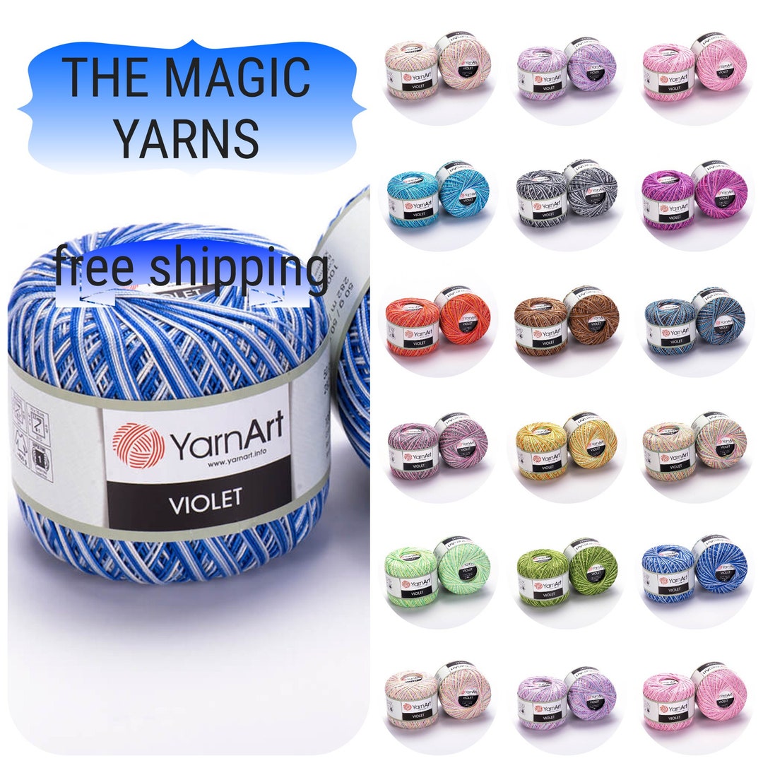 Yarn Art Violet Melangeset of 5 Balls 50 Gr 282 Mt Crochet Etsy