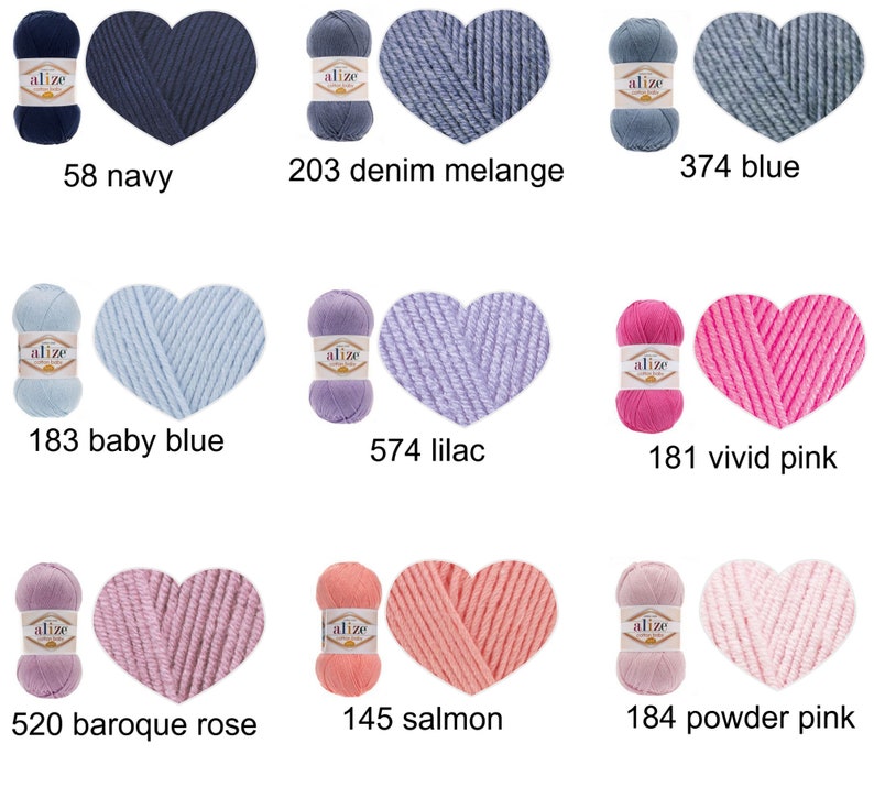 Alize COTTON BABY SOFT cotton baby yarn baby yarn baby crochet yarn baby knitting yarn dk yarn soft baby yarn Set of 5 skiens