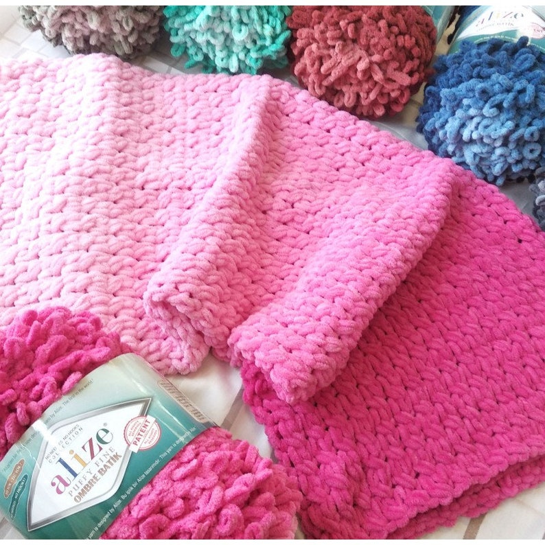 ALIZE PUFFY fine ombre color LOOPY yarn Novelty Baby yarn Etsy