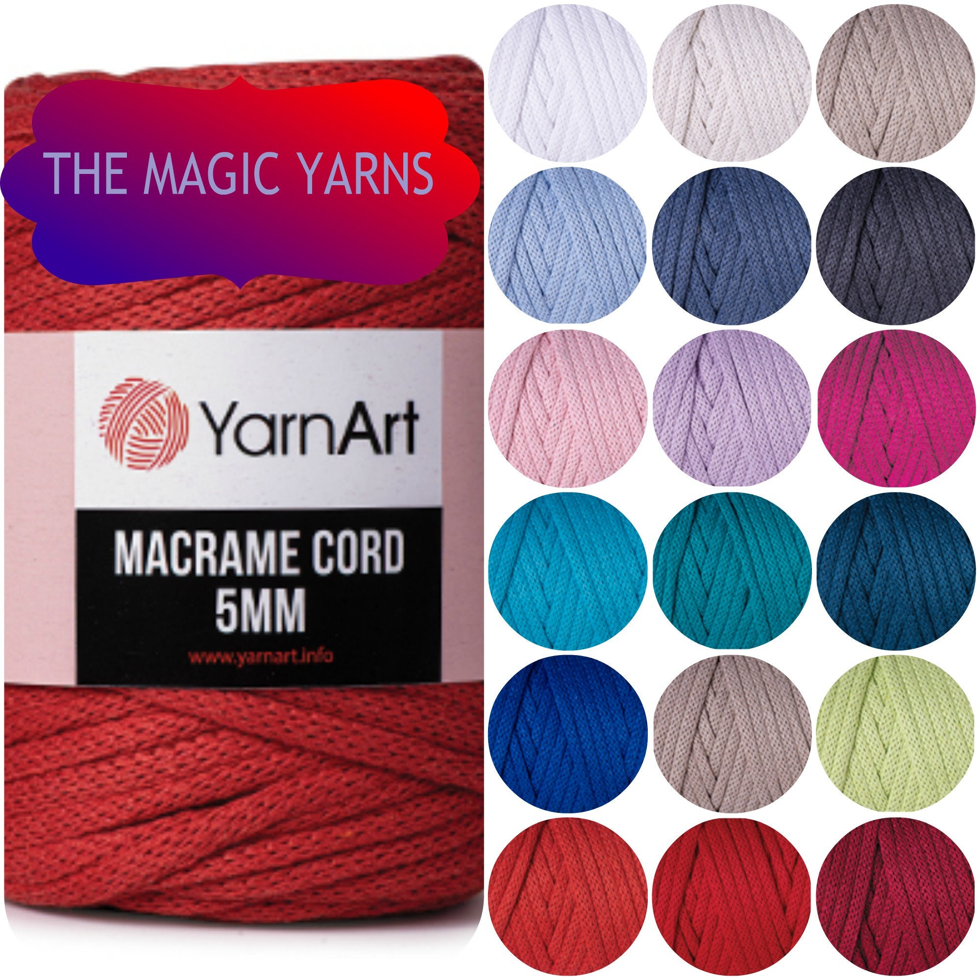 5mm Yarnart MACRAME CORD Macrame Cotton Macrame Rope Macrame