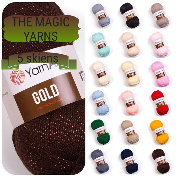 YarnArt Gold 100gr 400mt metallic thread yarn for crochet and