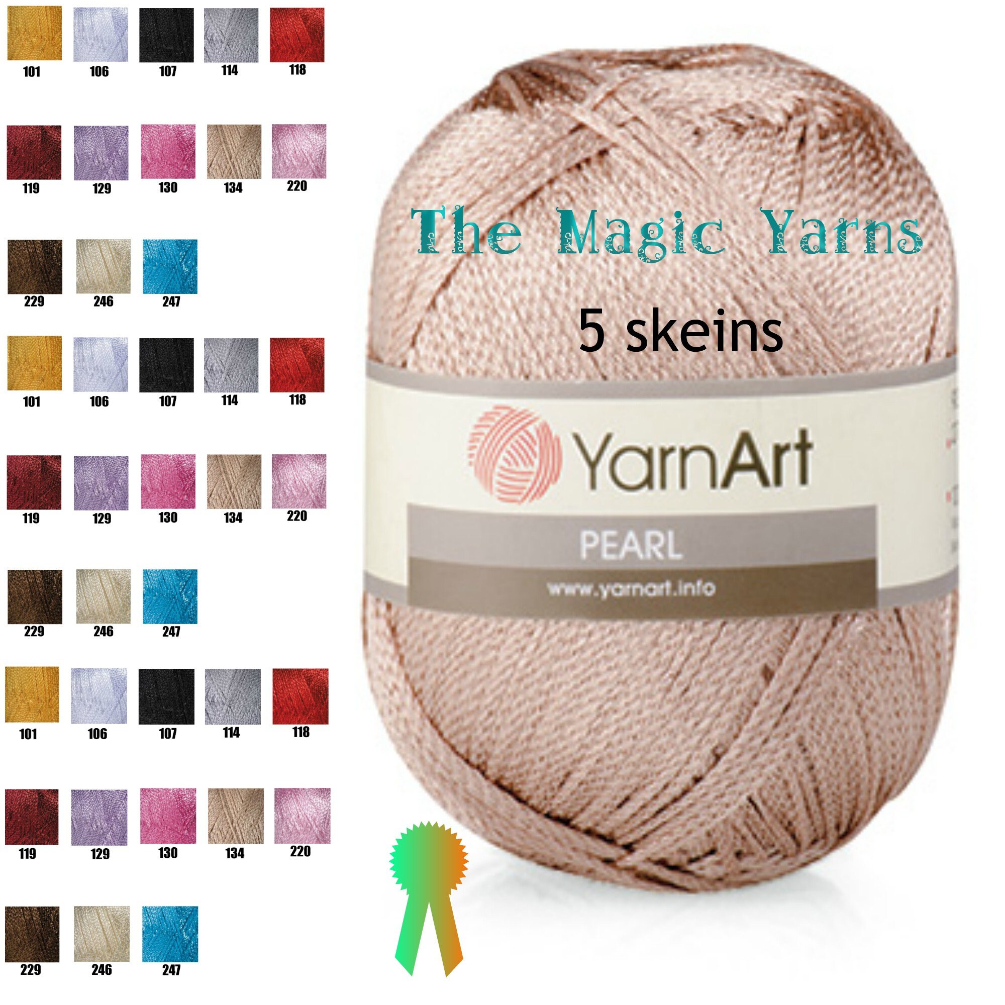 Viscose Silk Yarn Yarnart PEARL Set of 5 Skeins Silk Yarn Etsy