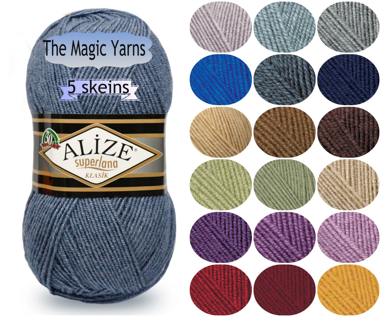 Bulky wool yarn Alize Superlana Maxi knittting crochet -  Portugal