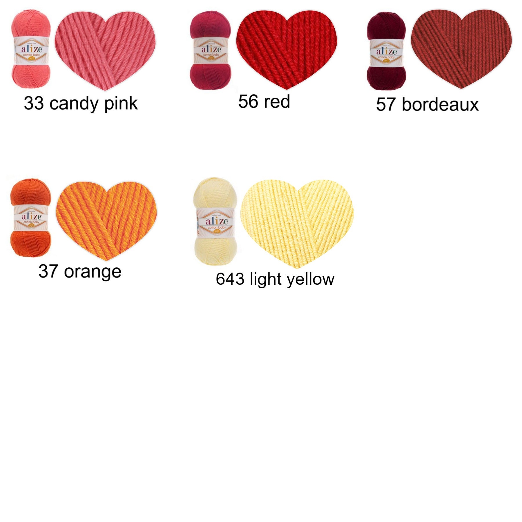 Alize COTTON BABY SOFT Baby Yarn Cotton Baby Yarn Dk Yarn Etsy