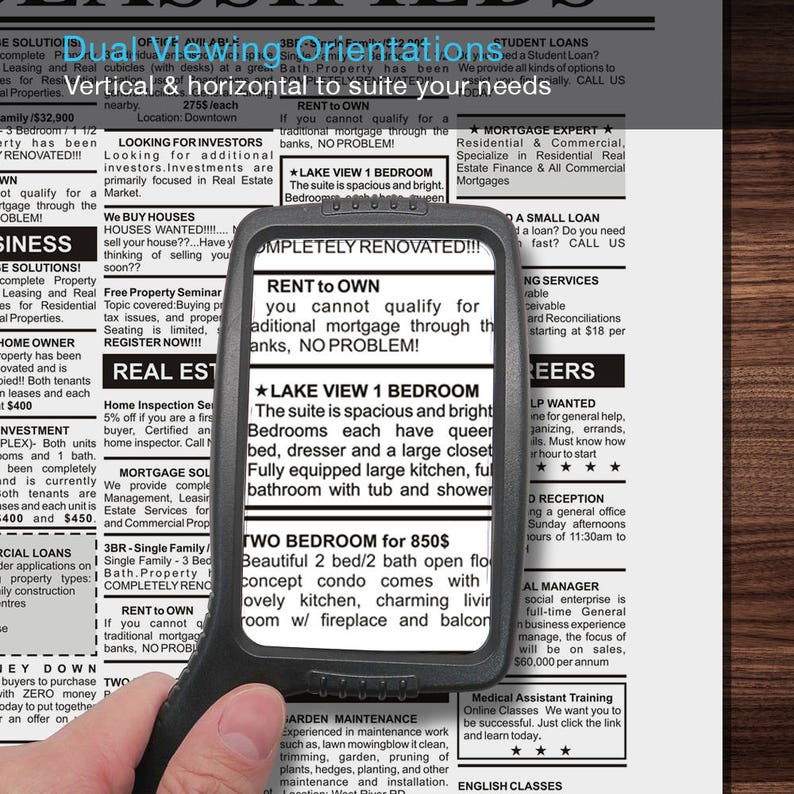 Jumbo Size Magnifying Glass Wide Horizontal Lens3x Etsy