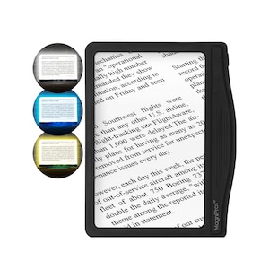 5X Large Page Magnifier with 24 Anti-Glare Dimmable LEDs (Provide More Evenly Lit Viewing Area)-Ideal for Reading Small Prints
