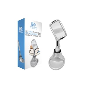 Large 3X Magnifying Glass with 10 Ultra Bright & [Dimmable] LED Lights+ Magnetic Base to Store Magnifier at Ease-Brightest, Best Magnifier