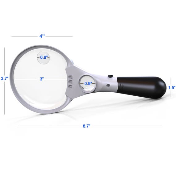 MagniPros Jumbo Size Magnifying Glass Wide Horizontal Lens(3X  Magnification)- Shockproof Housing & Scratch Resistant Design W/Large  Viewing Area Ideal