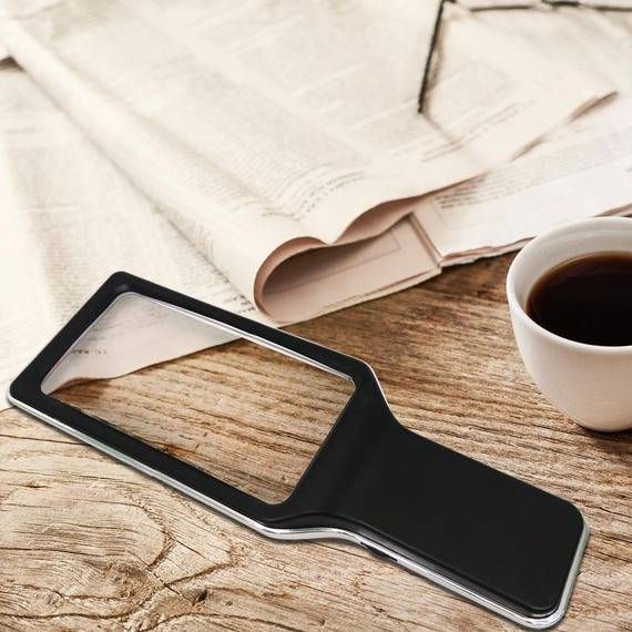 Rectangular Large Magnifying Glass Higher Magnification Macular  Degeneration Magnifier Glass Lens Reading Small Print Bonus Cleaning Cloth  Card