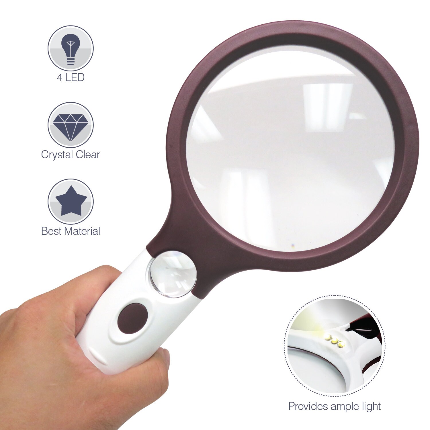 VISION AID Magnifying Glasses With Light Hands Free Magnifier for