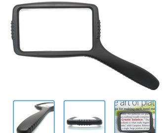 MagniPros 3X(300%) Magnifying Glass-Large Rectangular Viewing Area-Shatterproof