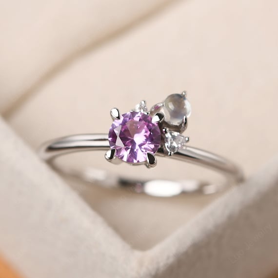Pink sapphire cheap promise ring