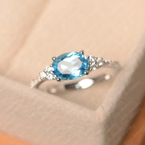 Swiss blue topaz ring deals