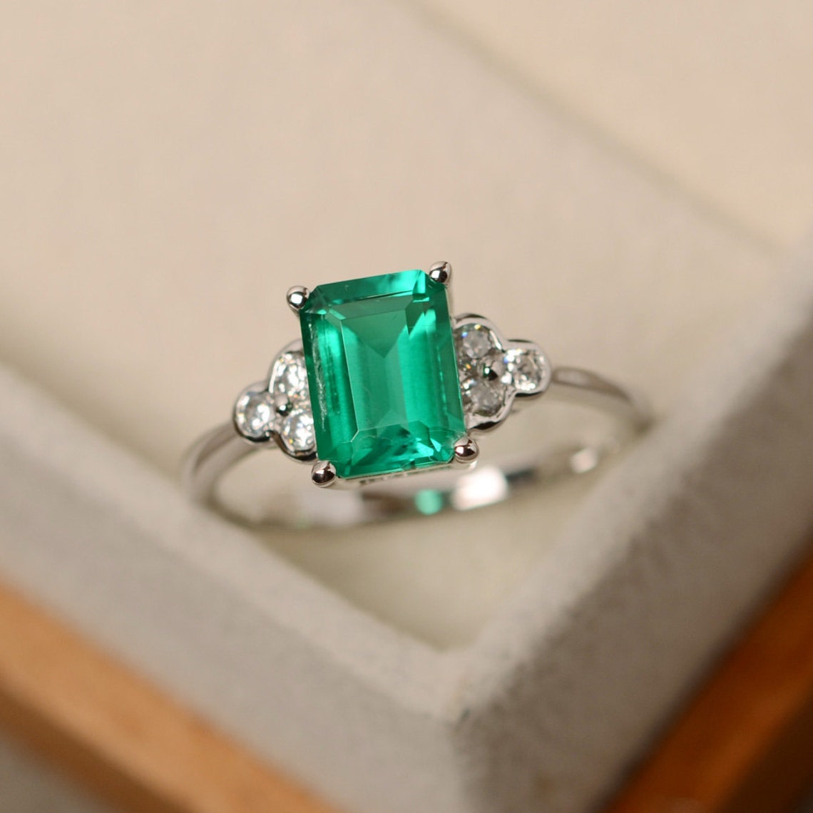 Emerald Ring Promise Ring Emerald May Birthstone Ring Etsy UK