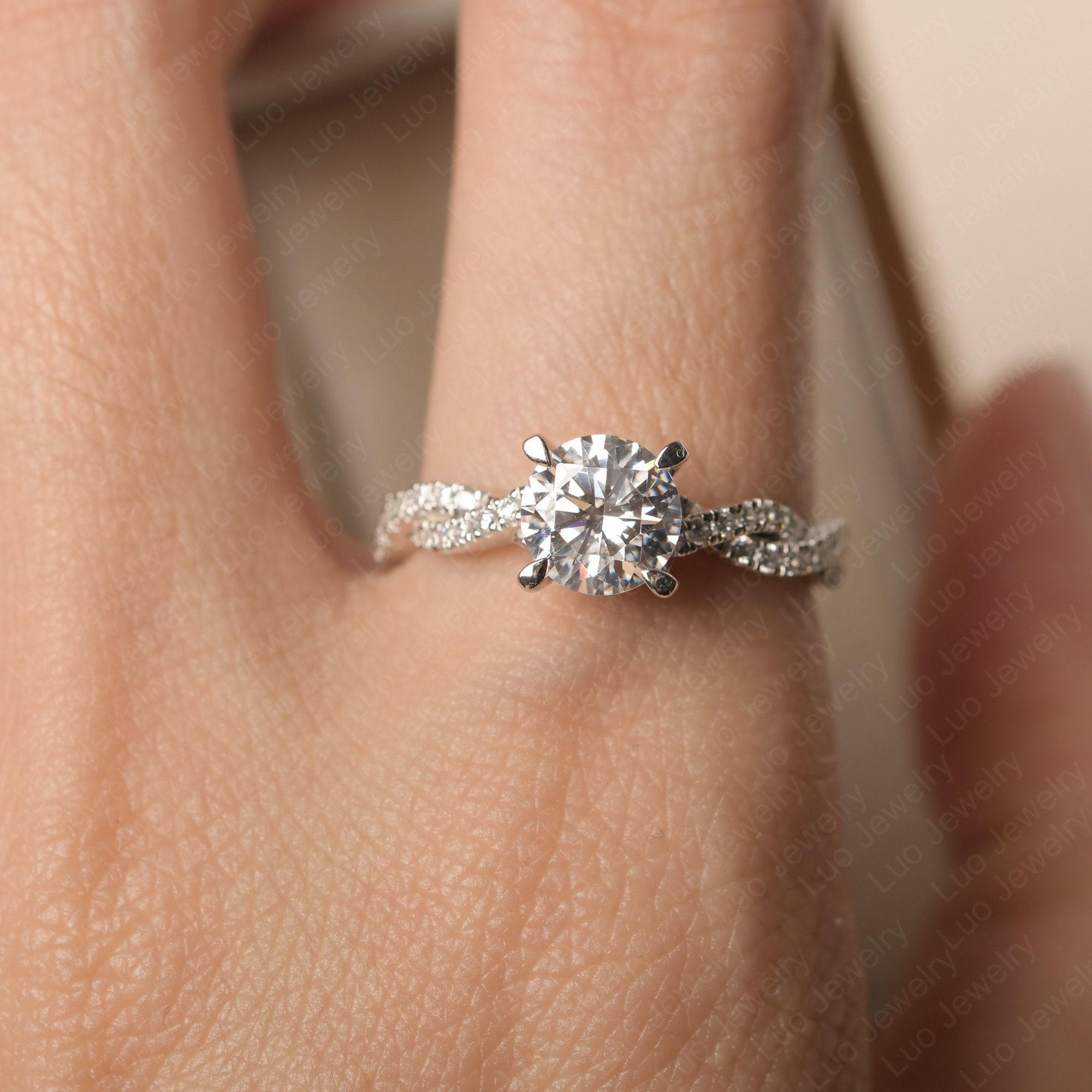 FlameReflection Women's Infinity Wedding Ring Set - Stainless Steel Halo CZ Band & Stud Earrings, Sizes 5-11 5 thumbnail image