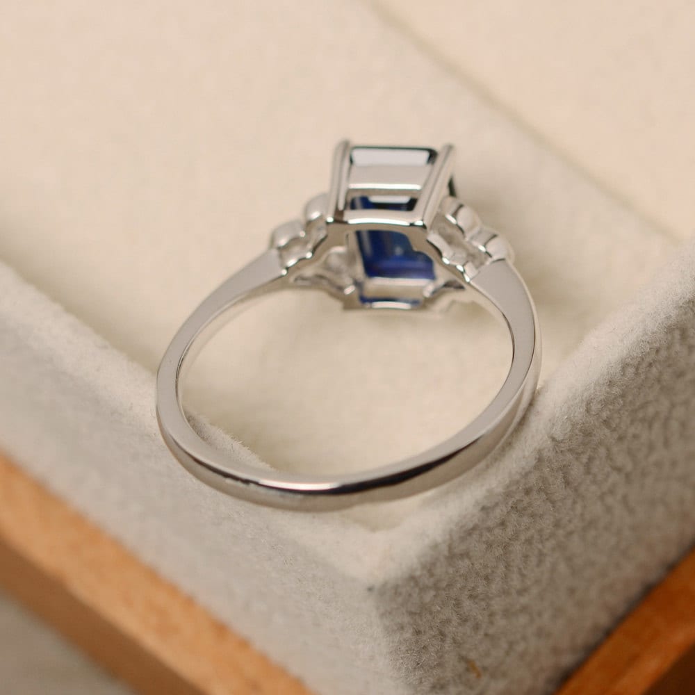 Uloveido Anillo De Meralda Verde Natural Para Mujer, De Plata De Ley